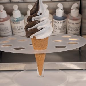 White& Brown Ice cream Foam Tapered cone