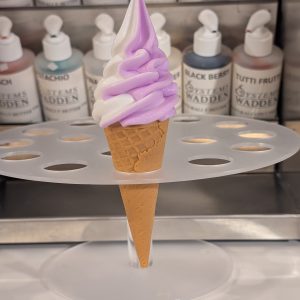 White & Mauve Ice cream Foam Tapered cone