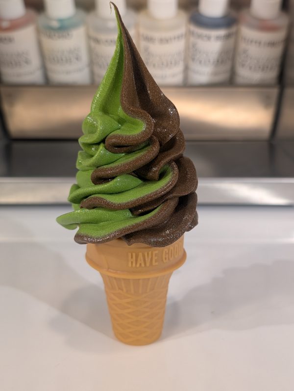 Green & Brown Ice cream Foam Self standing cone