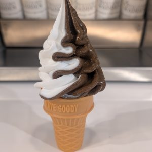 Brown & White Ice cream Foam Self standing cone