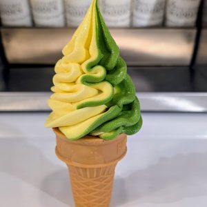 Yellow & Green Ice cream Foam Self standing cone