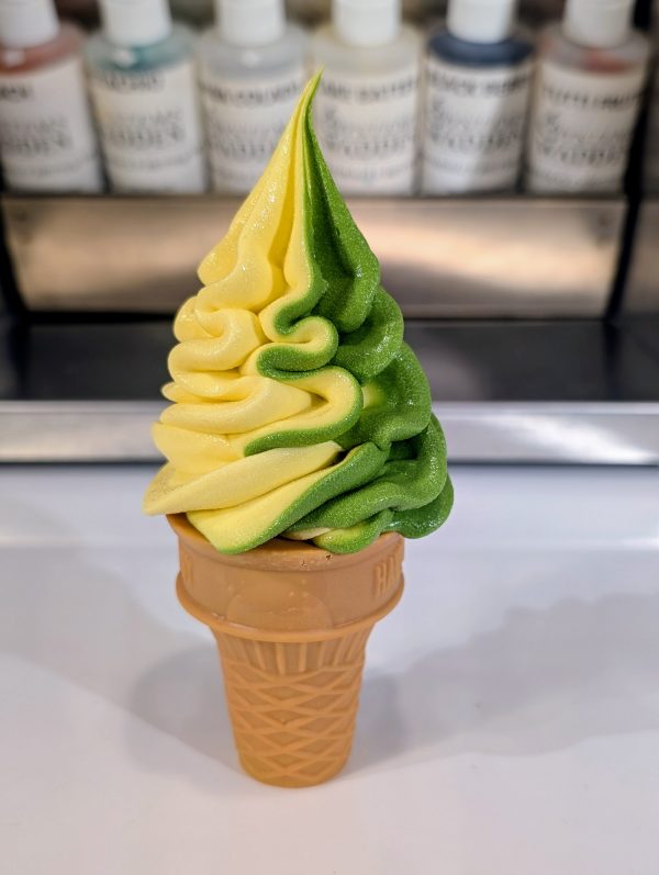 Yellow & Green Ice cream Foam Self standing cone