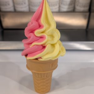 Yellow & Pink Ice cream Foam Self standing cone