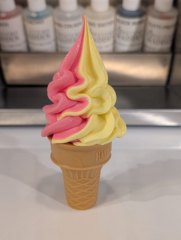 Yellow & Pink Ice cream Foam Self standing cone