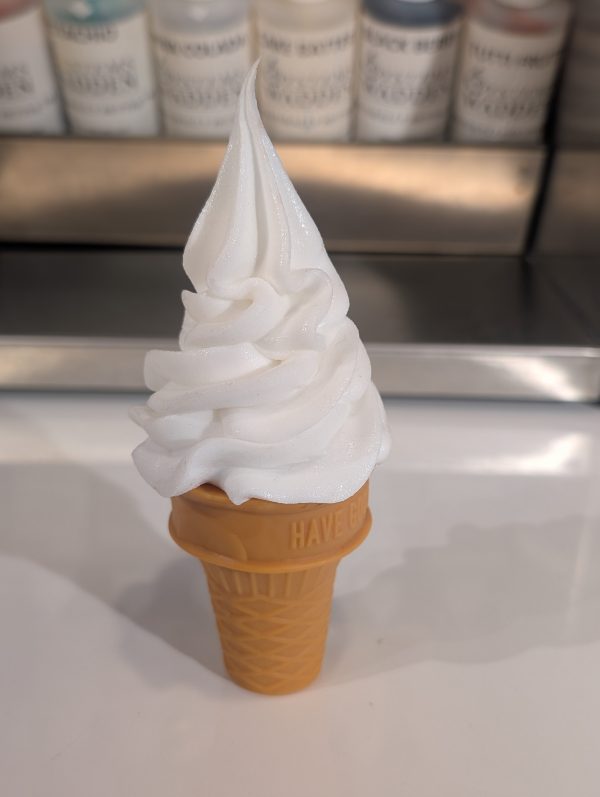 White Ice cream Foam Self standing cone